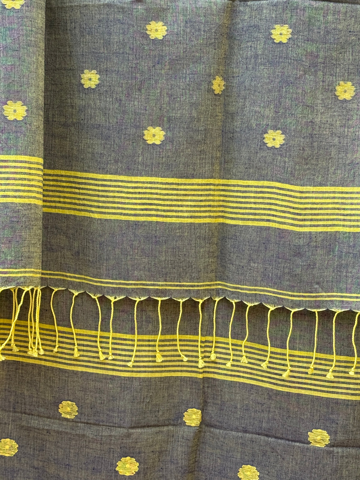 Cotton Jamdani Dupatta-Grey