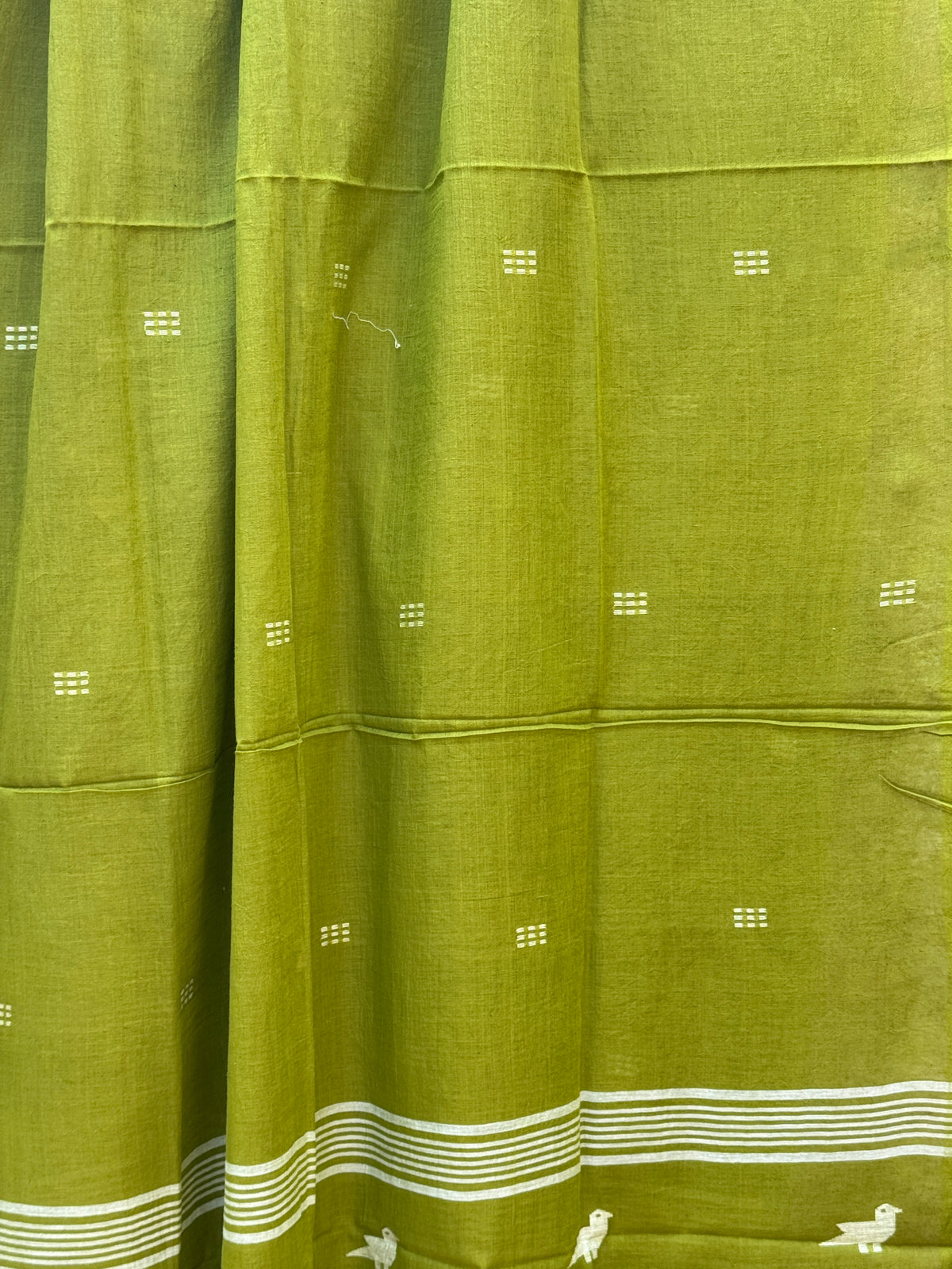 Cotton Jamdani Dupatta- Olive Green Variant 1