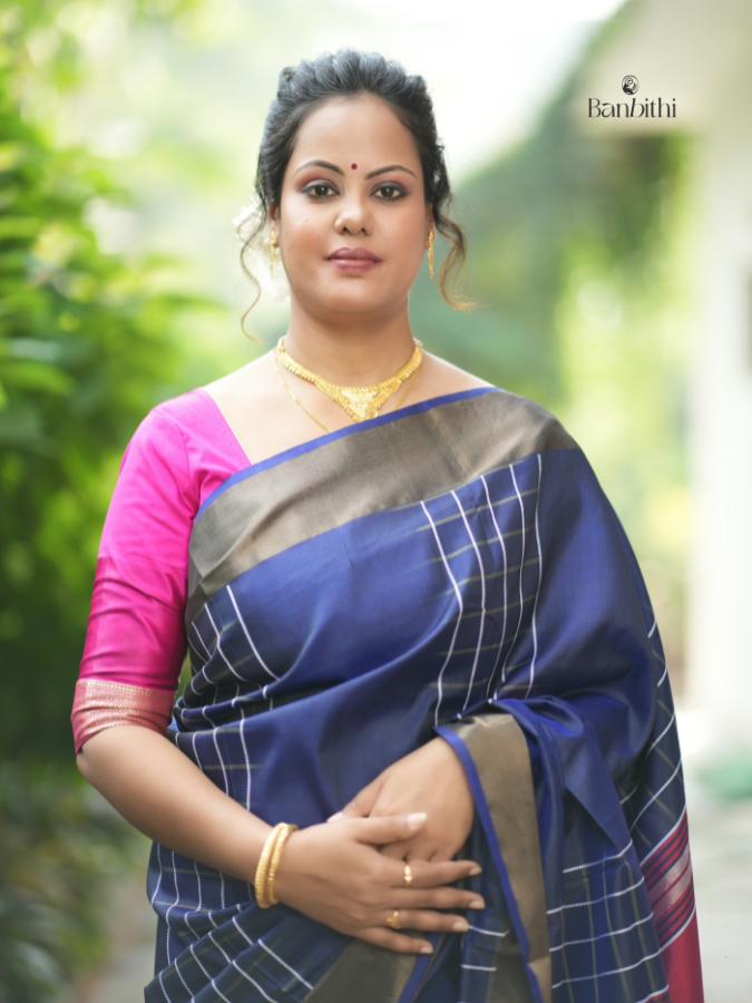 Bishnupur Silk Saree – Blue