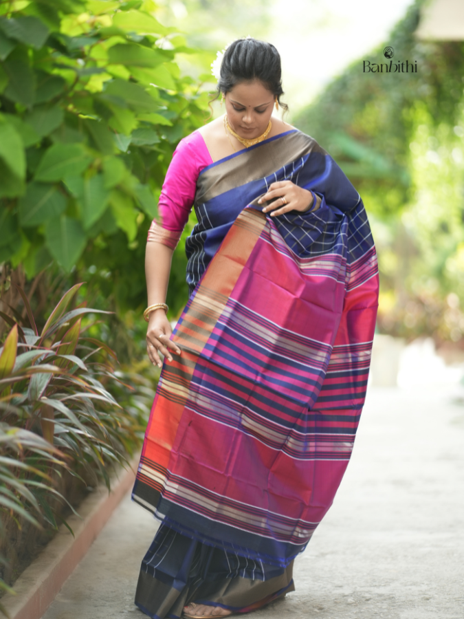 Bishnupur Silk Saree – Blue