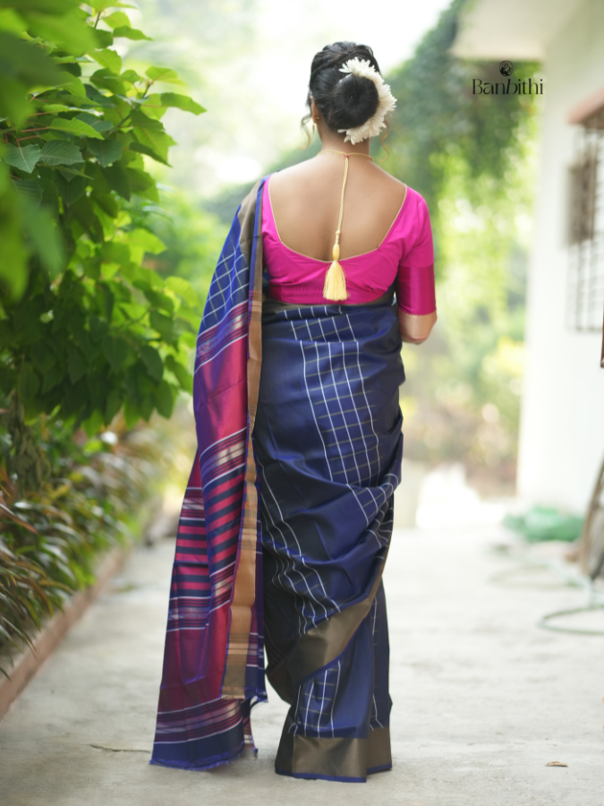 Bishnupur Silk Saree – Blue