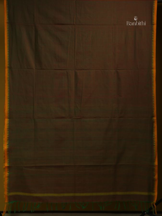 Begumpuri Pure Cotton Handwoven Saree – Brown