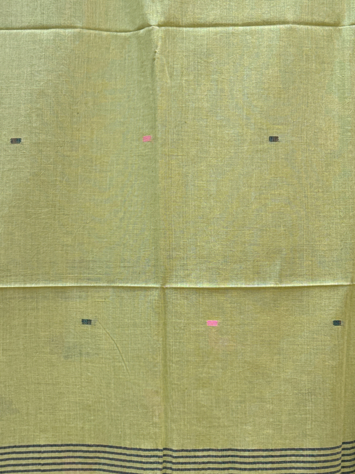 COTTON JAMDANI SCARF-LEMON YELLOW