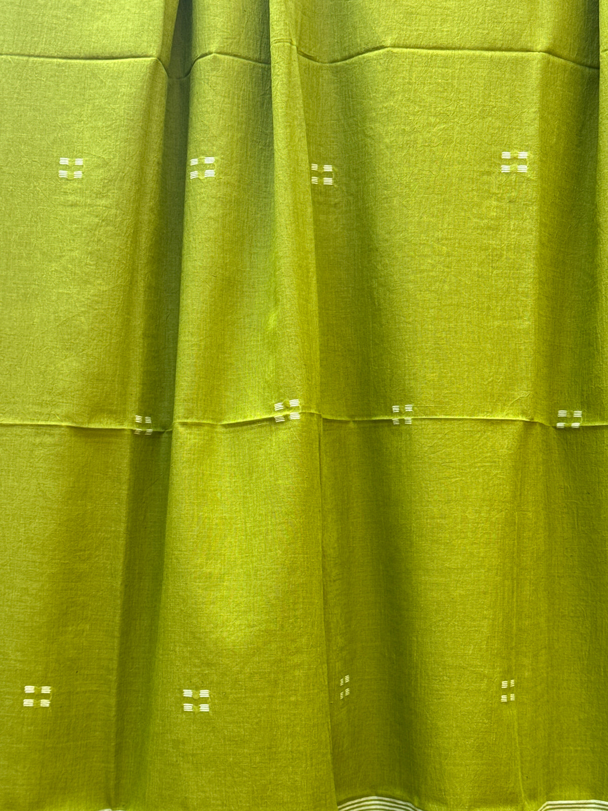 Cotton Jamdani Dupatta-Olive green