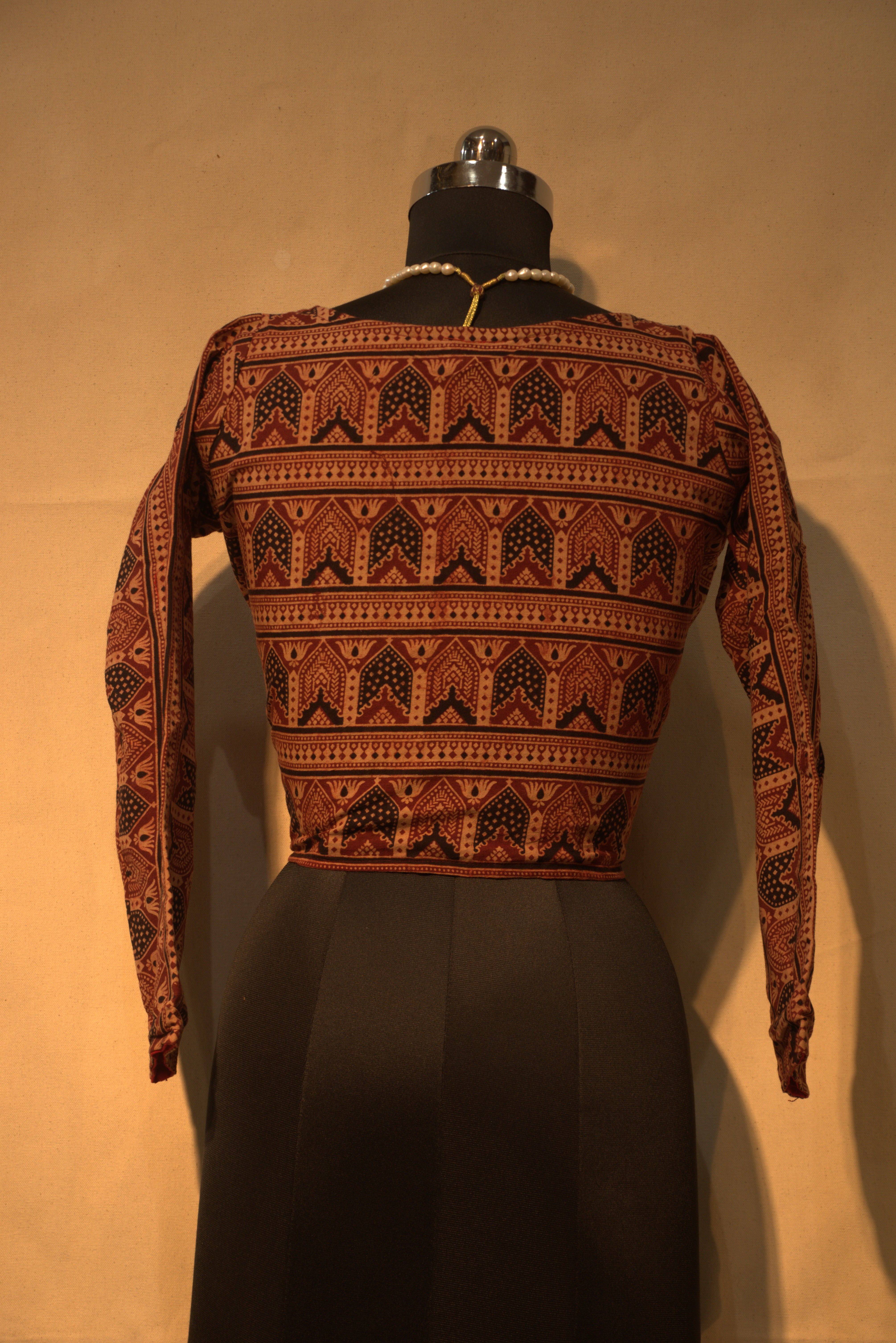 Ajrakh Printed Jacket Blouse - Pure Cotton