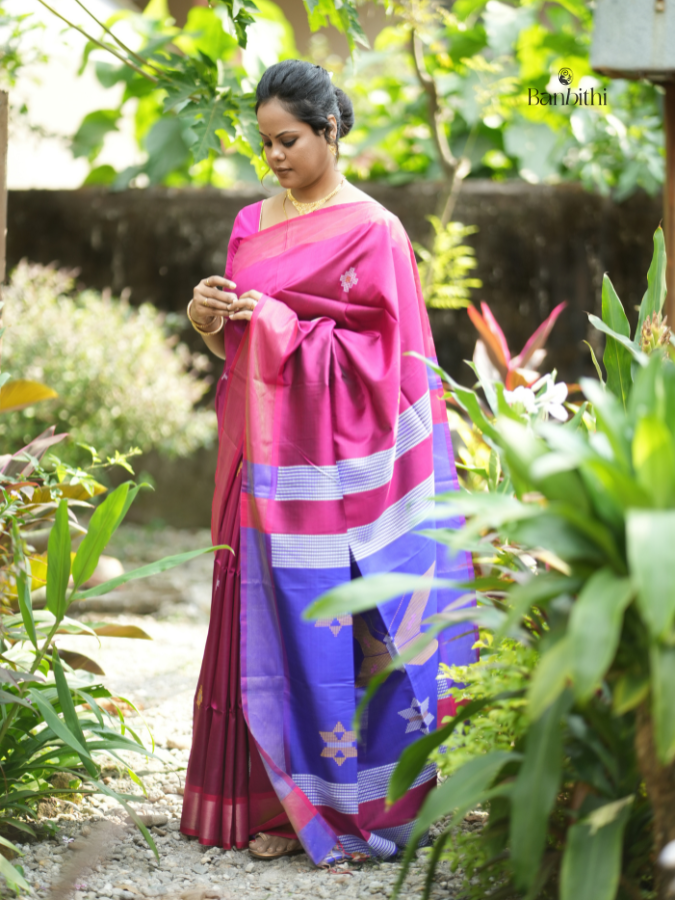 Bishnupur Silk Saree – Pink