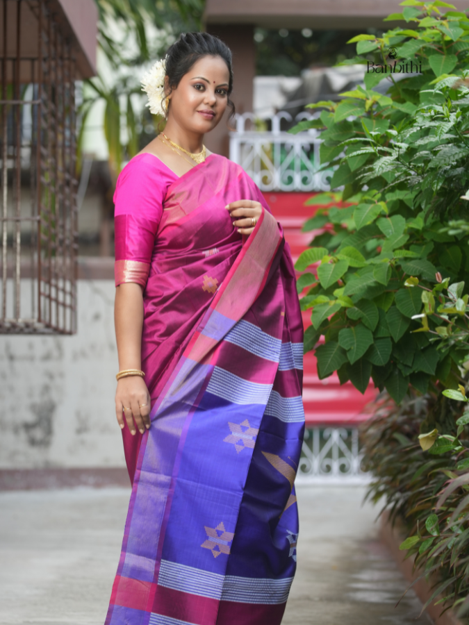 Bishnupur Silk Saree – Pink