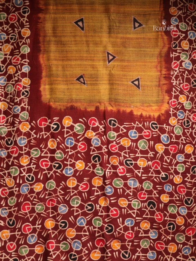 Silk by Matka Digital Print Saree – Mustard Yellow