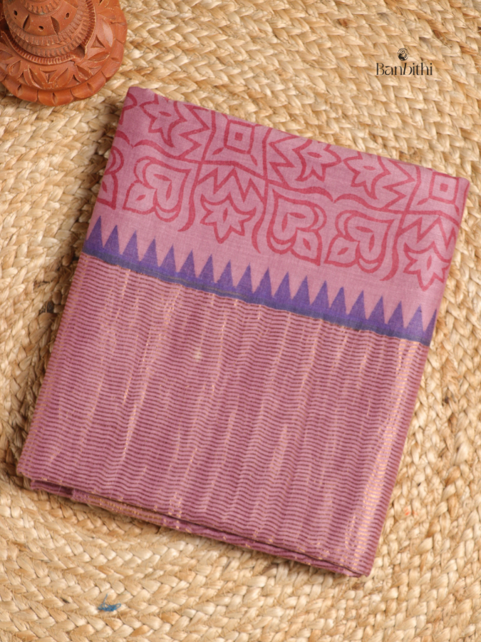 Tussar & Matka Silk Saree – Pink