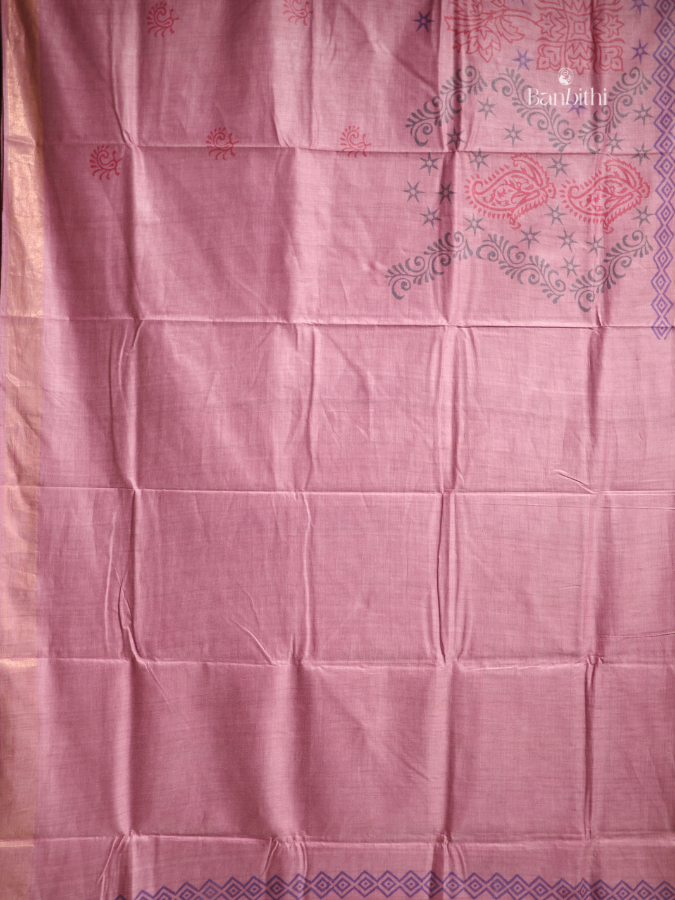 Tussar & Matka Silk Saree – Pink