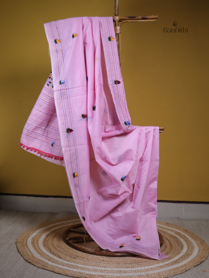Soft Rose Handcrafted Village Craft Saree