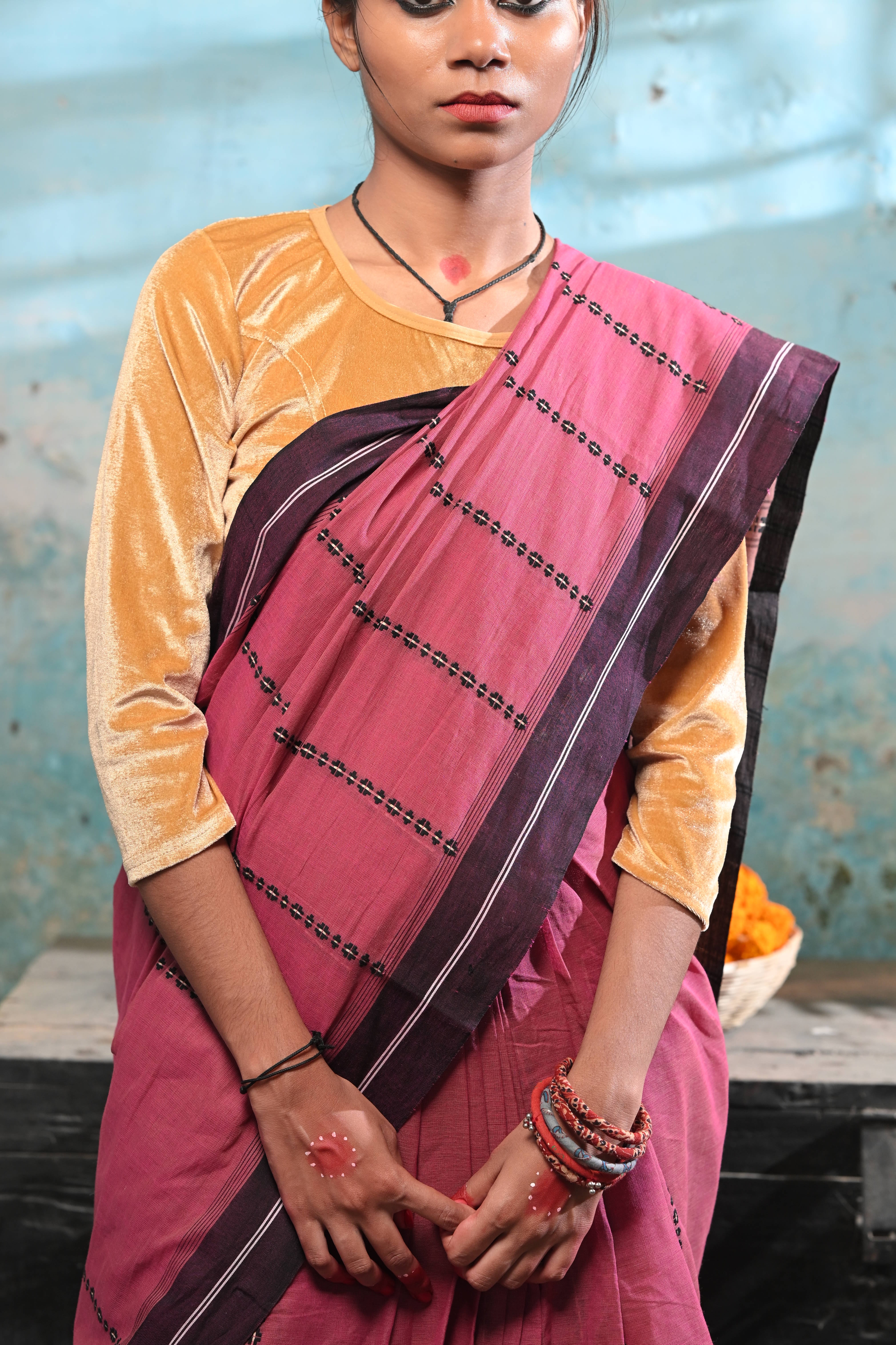 Lavender Begumpuri Saree - Pure Cotton Handwoven Cloth