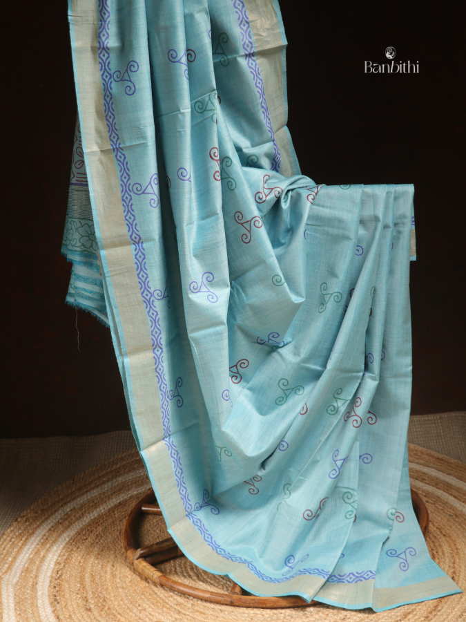 Tussar & Matka Silk Saree – Blue