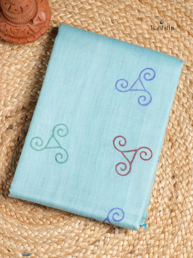 Tussar & Matka Silk Saree – Blue