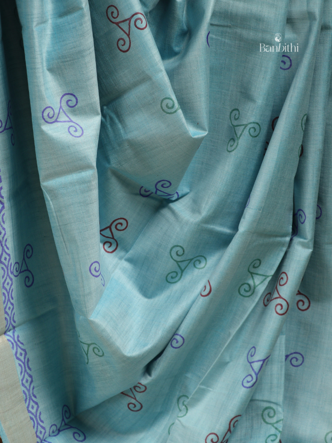 Tussar & Matka Silk Saree – Blue
