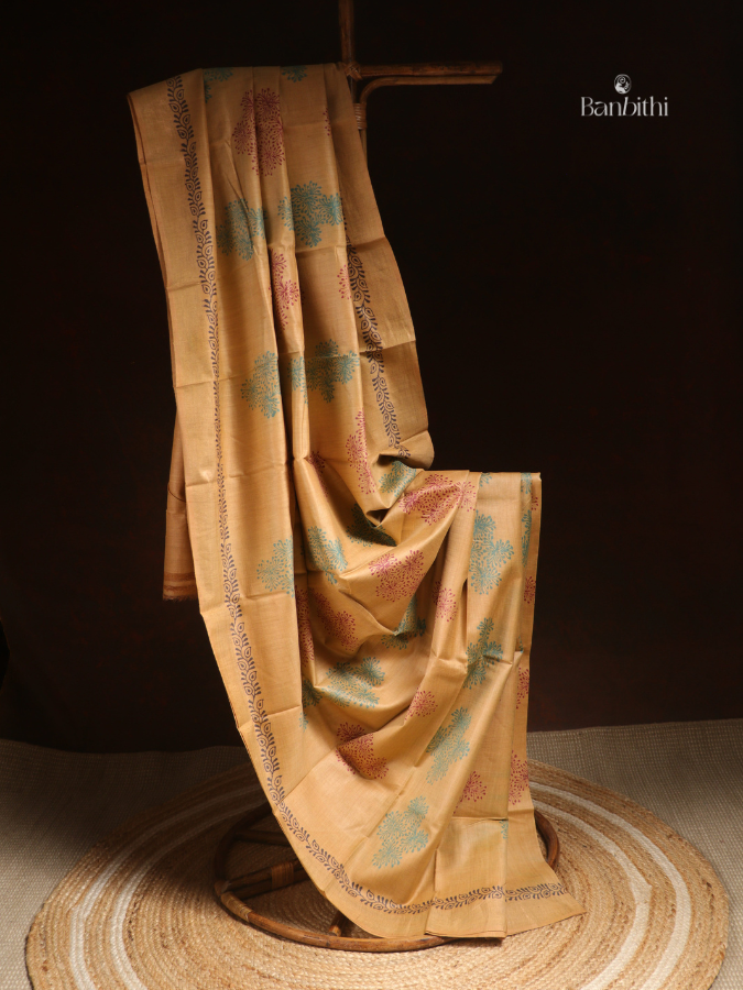 Tussar & Matka Silk Saree – Yellow