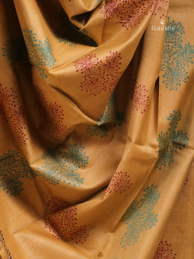 Tussar & Matka Silk Saree – Yellow