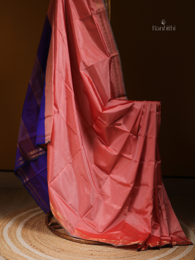 Bishnupur Silk Saree – Pink & Purple Classic