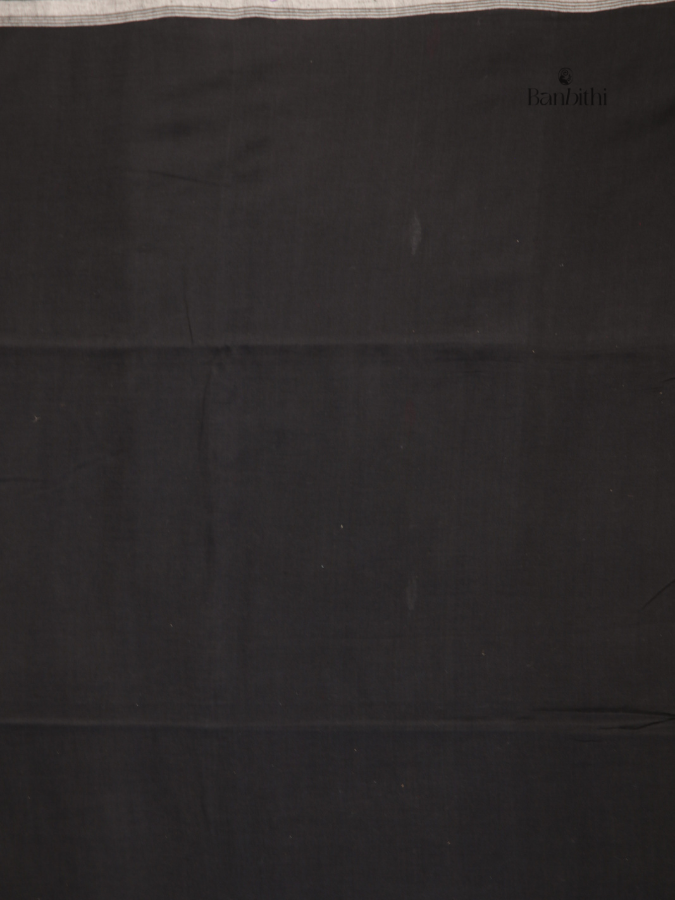 Pure Cotton Hand-Spun Jamdani Saree – Black