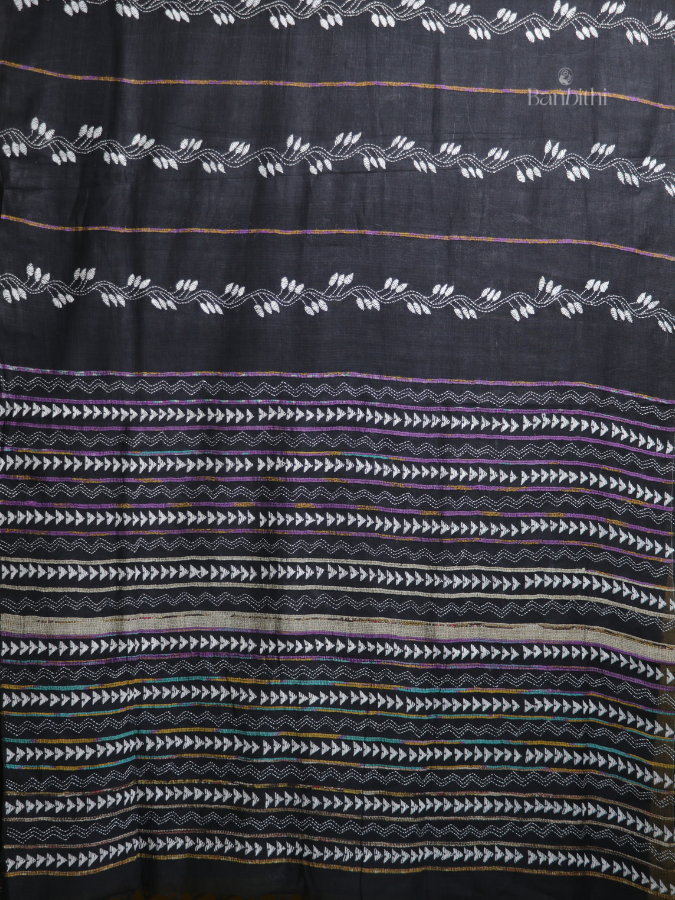 Black Heritage Kantha Saree