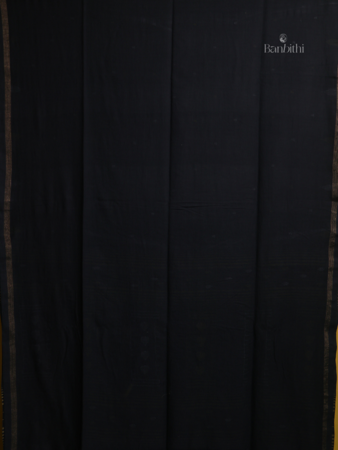 Pure Cotton Black Jamdani Saree