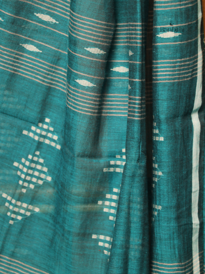 Handwoven Jamdani Dupatta – Blue