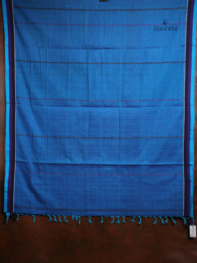 Begumpuri Pure Cotton Handwoven Saree – Blue