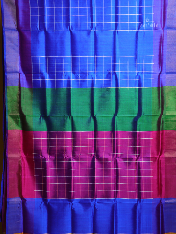 Bishnupur Silk Saree – Royal Blue Grace