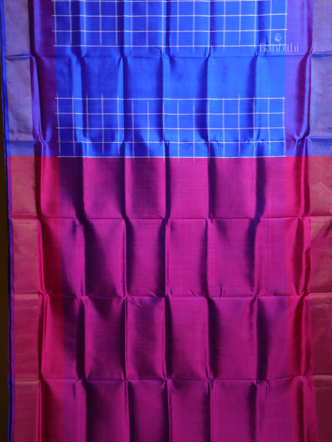 Bishnupur Silk Saree – Royal Blue Grace
