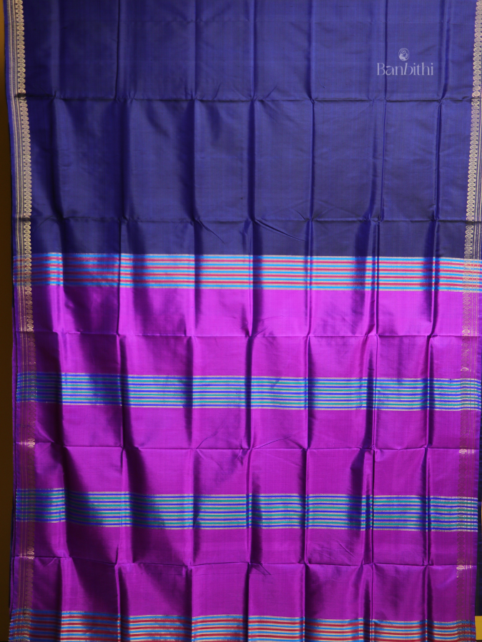 Bishnupur Silk Saree – Deep Blue Elegance