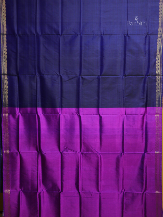 Bishnupur Silk Saree – Deep Blue Elegance