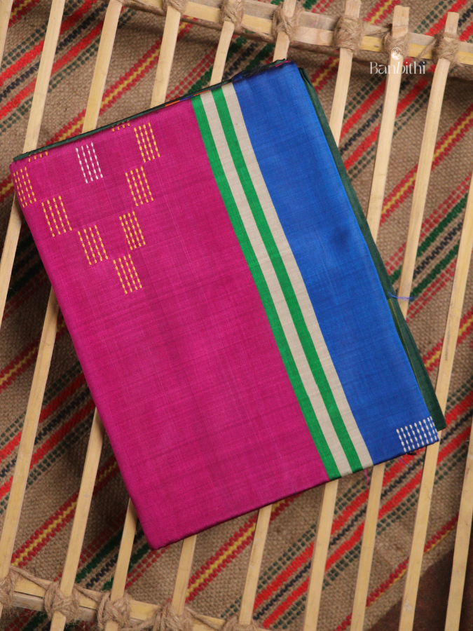 Bishnupur Mulberry Silk Saree – Bottle Green