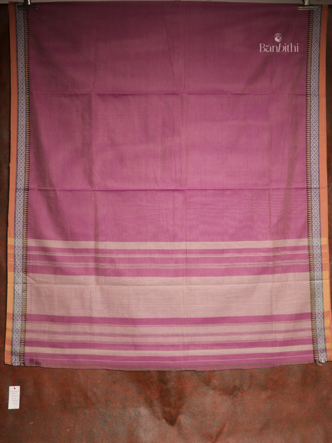 Pure Cotton Handwoven Dhaniakhali Saree – Earthy Brown
