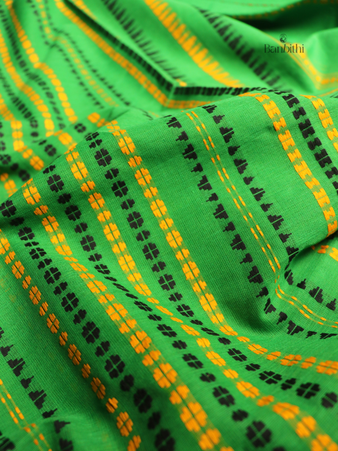 Begumpuri Pure Cotton Handwoven Saree – Green