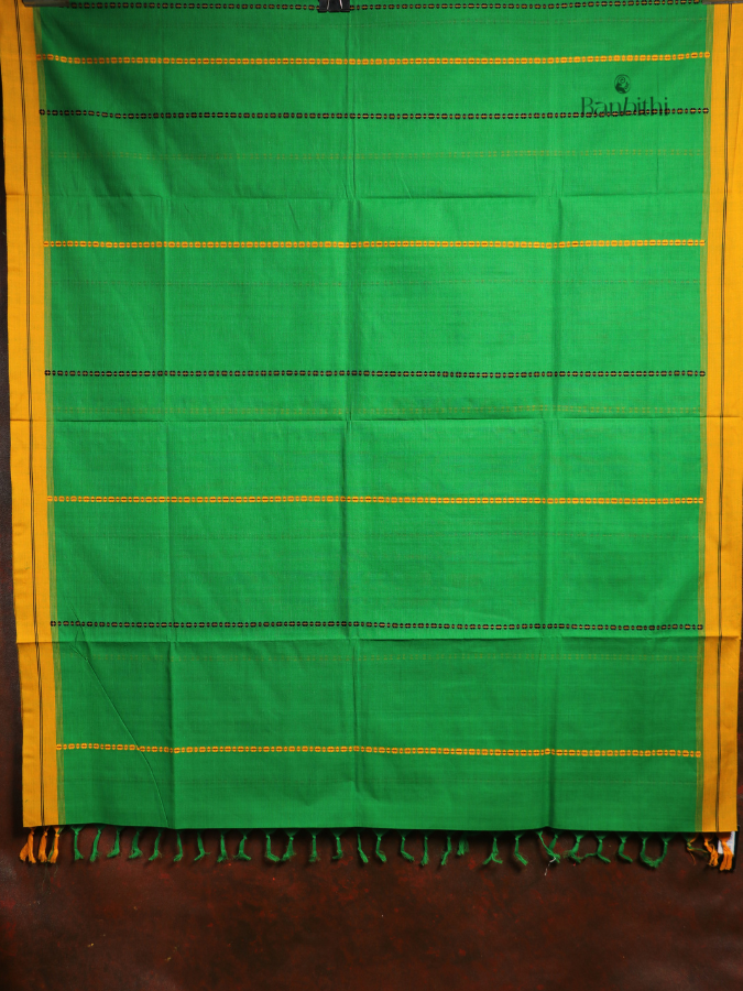 Begumpuri Pure Cotton Handwoven Saree – Green