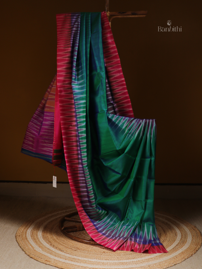 Bishnupur Silk Saree – Classic Green Elegance