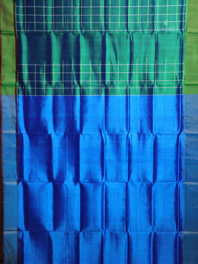Bishnupur Silk Saree – Deep Green Heritage Weave