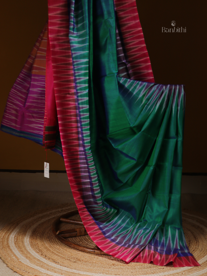 Bishnupur Silk Saree – Classic Green Elegance