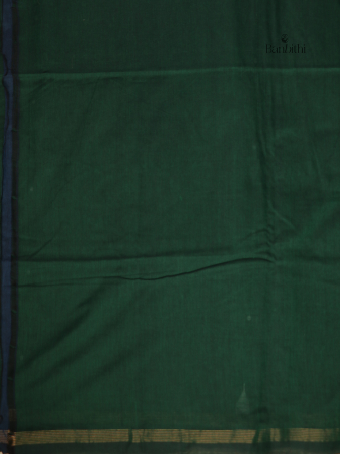 Pure Cotton Hand-Spun Jamdani Saree - Green