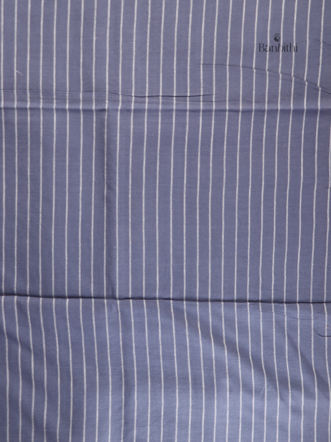 Pure Cotton Hand-Spun Jamdani Saree – Grey