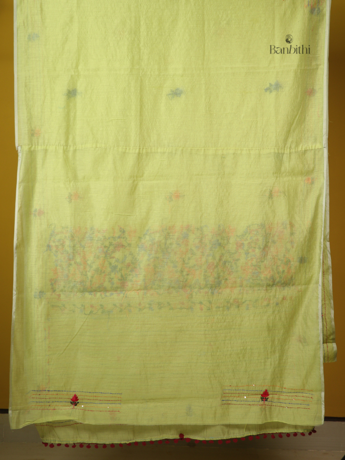 Mint Green Handcrafted Artisan Saree