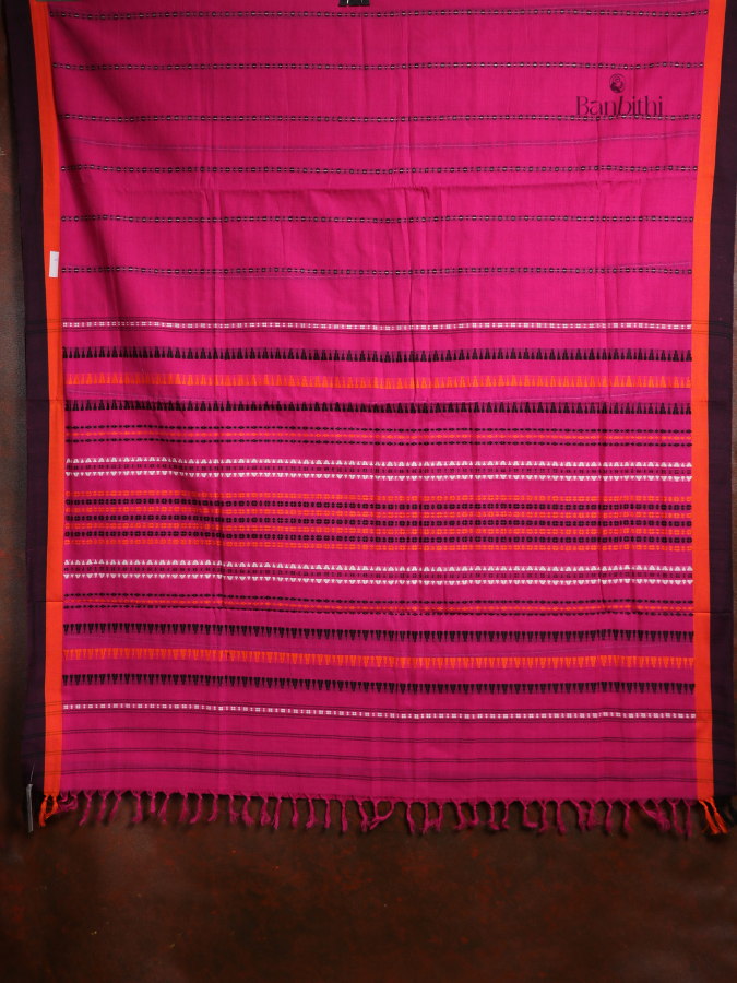 Begumpuri Pure Cotton Handwoven Saree – Magenta