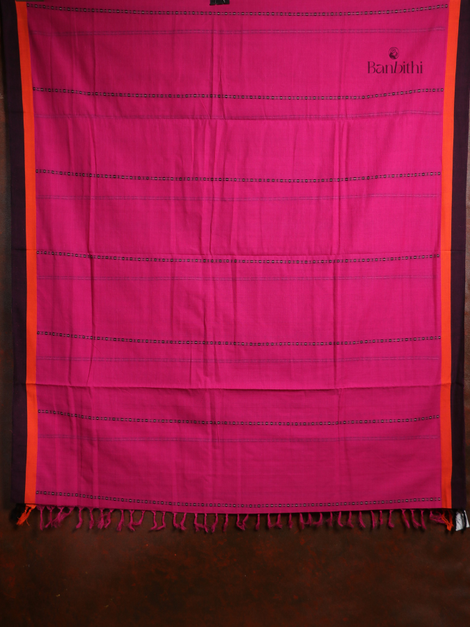 Begumpuri Pure Cotton Handwoven Saree – Magenta