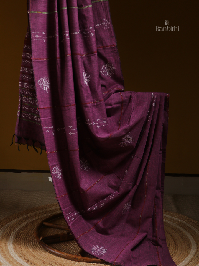 Magenta Muse Kantha Saree