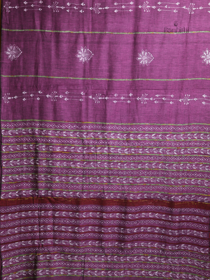 Magenta Muse Kantha Saree