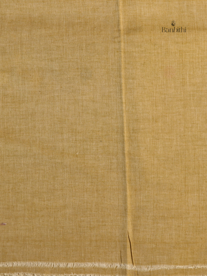 Pure Cotton Hand-Spun Jamdani Saree – Mustard Yellow