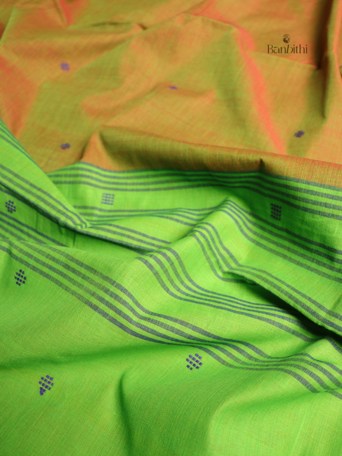 Begumpuri Pure Cotton Handwoven Saree – Ochre Yellow