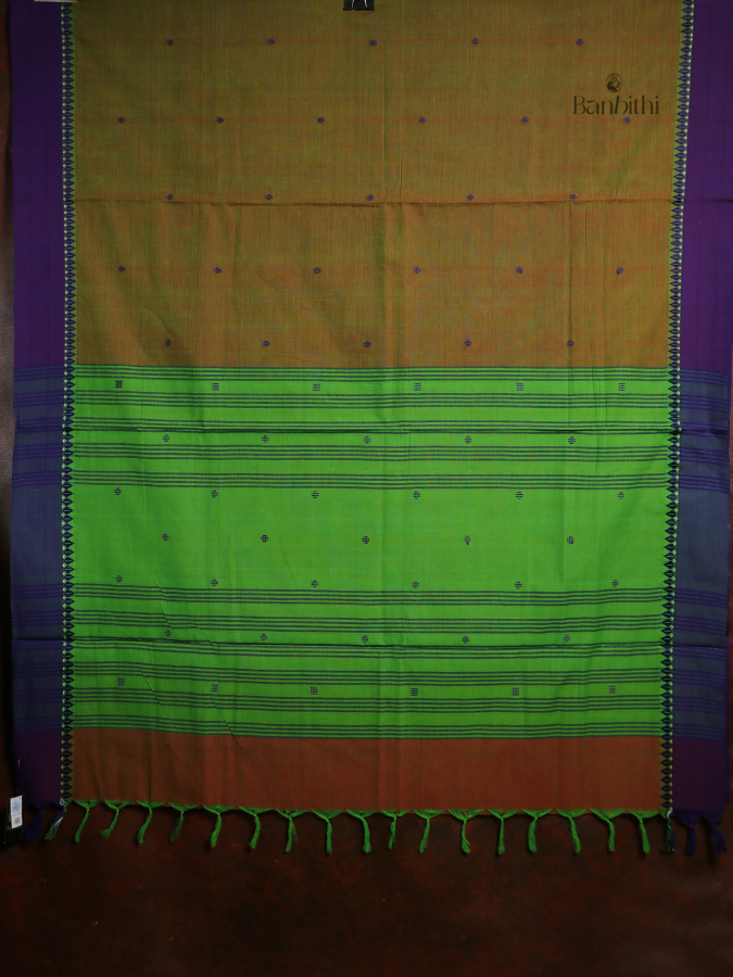 Begumpuri Pure Cotton Handwoven Saree – Ochre Yellow