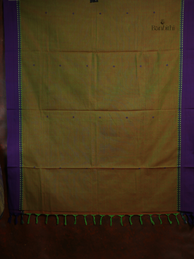 Begumpuri Pure Cotton Handwoven Saree – Ochre Yellow