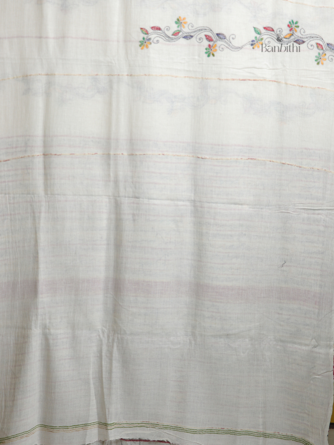 Ivory Loom Kantha Saree